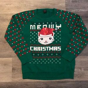 Girl’ size 14/16 (XL) “Meowy Christmas” sweater